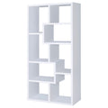 8 Shelf White Geometric Bookcase 8 Or More White White Standard Vertical Office Open Back Wood Transitional Wood