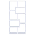 8 Shelf White Geometric Bookcase 8 Or More White White Standard Vertical Office Open Back Wood Transitional Wood