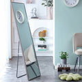 3Rd Generation Grey Solid Wood Frame Full Length Mirror, Dressing Mirror, Bedroom Home Porch, Decorative Mirror, Clothing Store, Floor Mounted Large Mirror, Wall Mounted.65