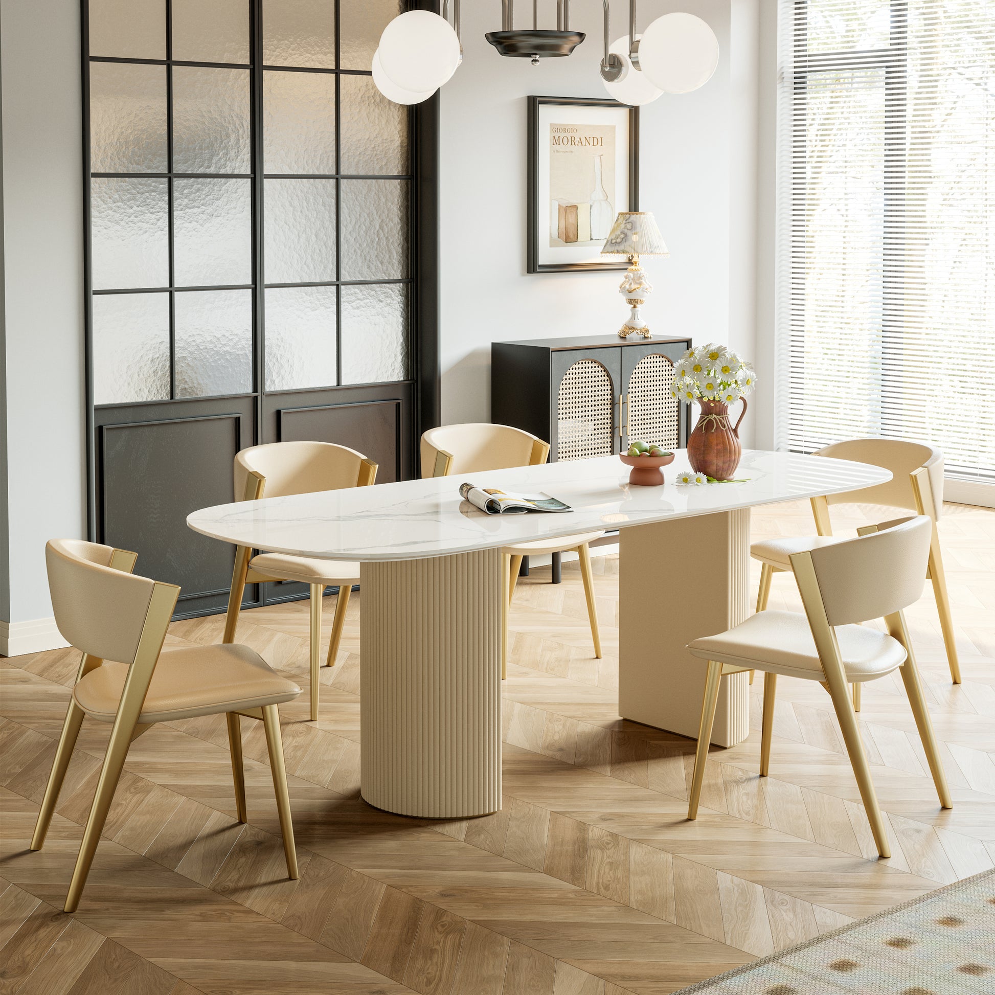 Furniture Dining Furniture Dining Tables Suitable For Families Restaurants Practical And Aesthetiy Pleasing White Carbon Steel
