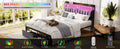 Queen Bed Frames With Storage Headboard And Drawers, Led Platform Bed Frame Queen Size, Led Upholstered Bed Frame With Charging Station, No Box Spring Needed, Easy Assembly, Grey Box Spring Not Required Gray Metal Bedroom Bed Frame Mdf Metal