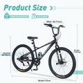 Freestyle Kids Bike Double Disc Brakes 26 Inch Children'S Bicycle For Boys Girls Age 12 Years Cycling Black Garden & Outdoor Carbon Steel