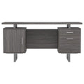 Weathered Grey 2 Drawer Floating Top Office Desk Grey Gray Computer Desk Office Contemporary,Modern Rectangular Drawers Computer Tables Wood Sled