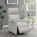 Beige Upholstered Power Lift Recliner With Wired Remote Beige Polyester Power Remote Wood Primary Living Space Medium Firm Cushion Back Contemporary,Modern Flared Arms Foam Fabric