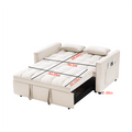 Modern Velvet Loveseat Futon Sofa Couch W Pullout Bed,Small Beautiful Seat Lounge Sofa W Reclining Backrest,Toss Pillows, Pockets,Furniture For Living Room,3 In 1 Convertible Sleeper Sofa Bed, Creamy White Creamy White Light Brown Velvet Wood Primary