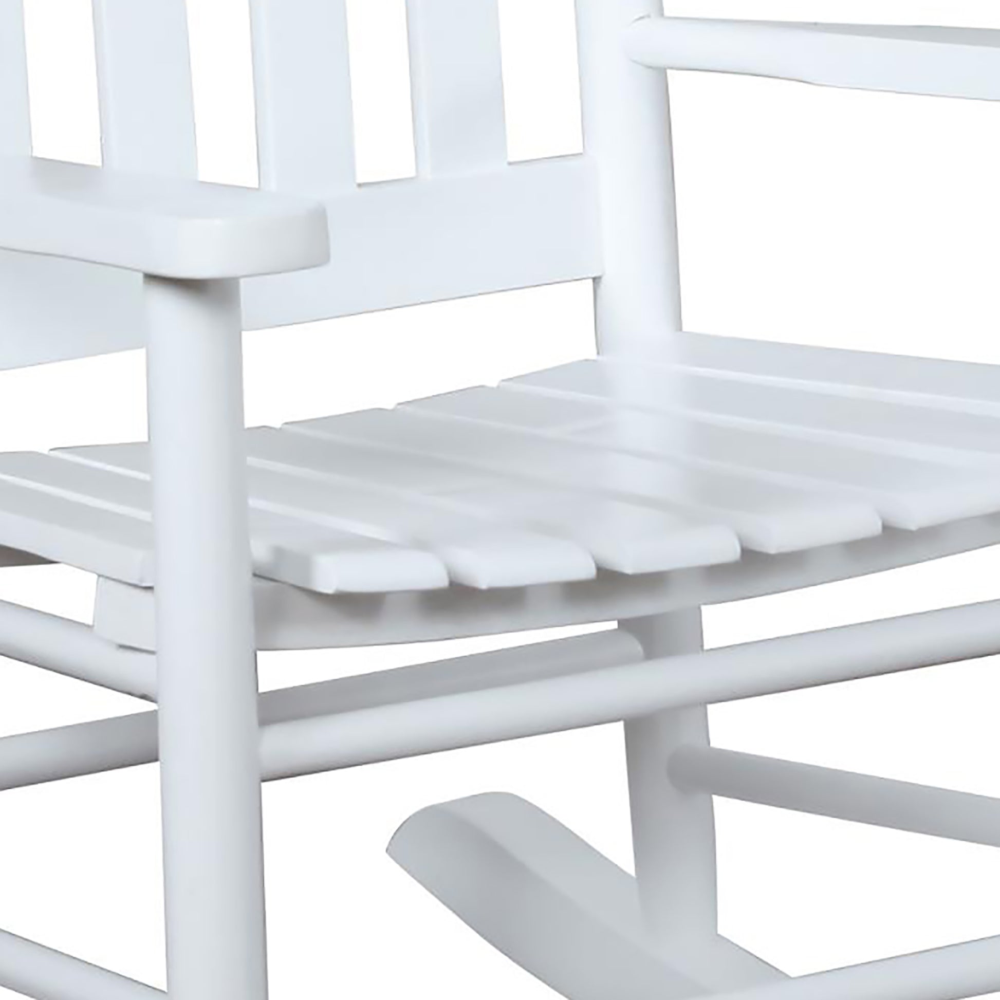 White Slat Back Youth Rocking Chair White White Primary Living Space Wipe Clean Transitional Rocking Chairs Acacia Slat Back Wood