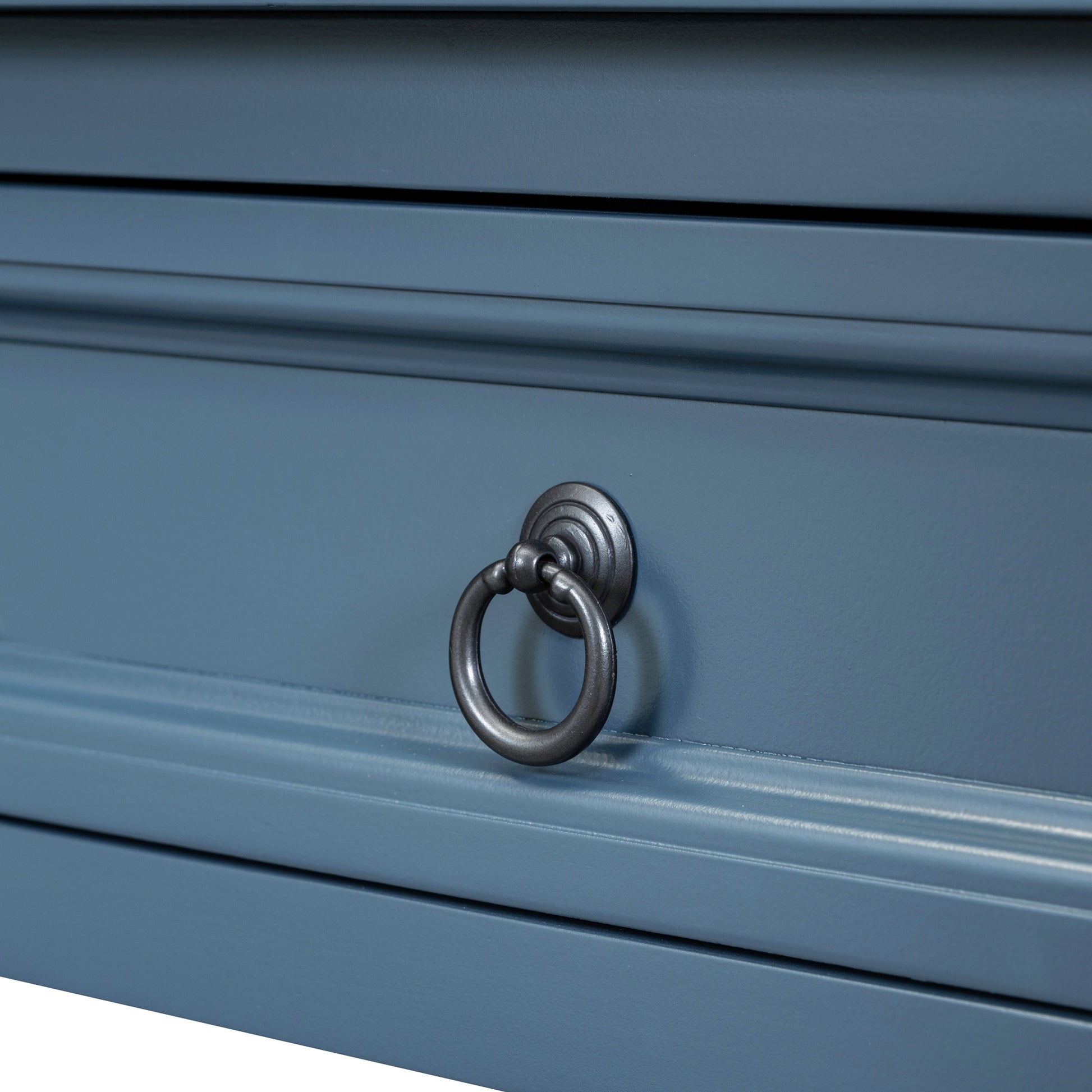 Console Table Sofa Table With Drawers For Entryway With Projecting Drawers And Long Shelf Antique Navy, Old Sku: Wf189574Aam Antique Navy Solid Wood Mdf