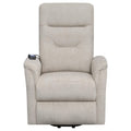 Beige Upholstered Power Lift Recliner With Storage Pocket Beige Chenille Power Remote Wood Primary Living Space Medium Firm Cushion Back Contemporary,Modern Square Arms Foam Fabric