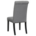 Grey And Rustic Espresso Tufted Side Chairs Set Of 2 Solid Grey Espresso Dining Room Foam Spot Clean Transitional Side Chair Rubberwood Tufted Back Foam Fabric