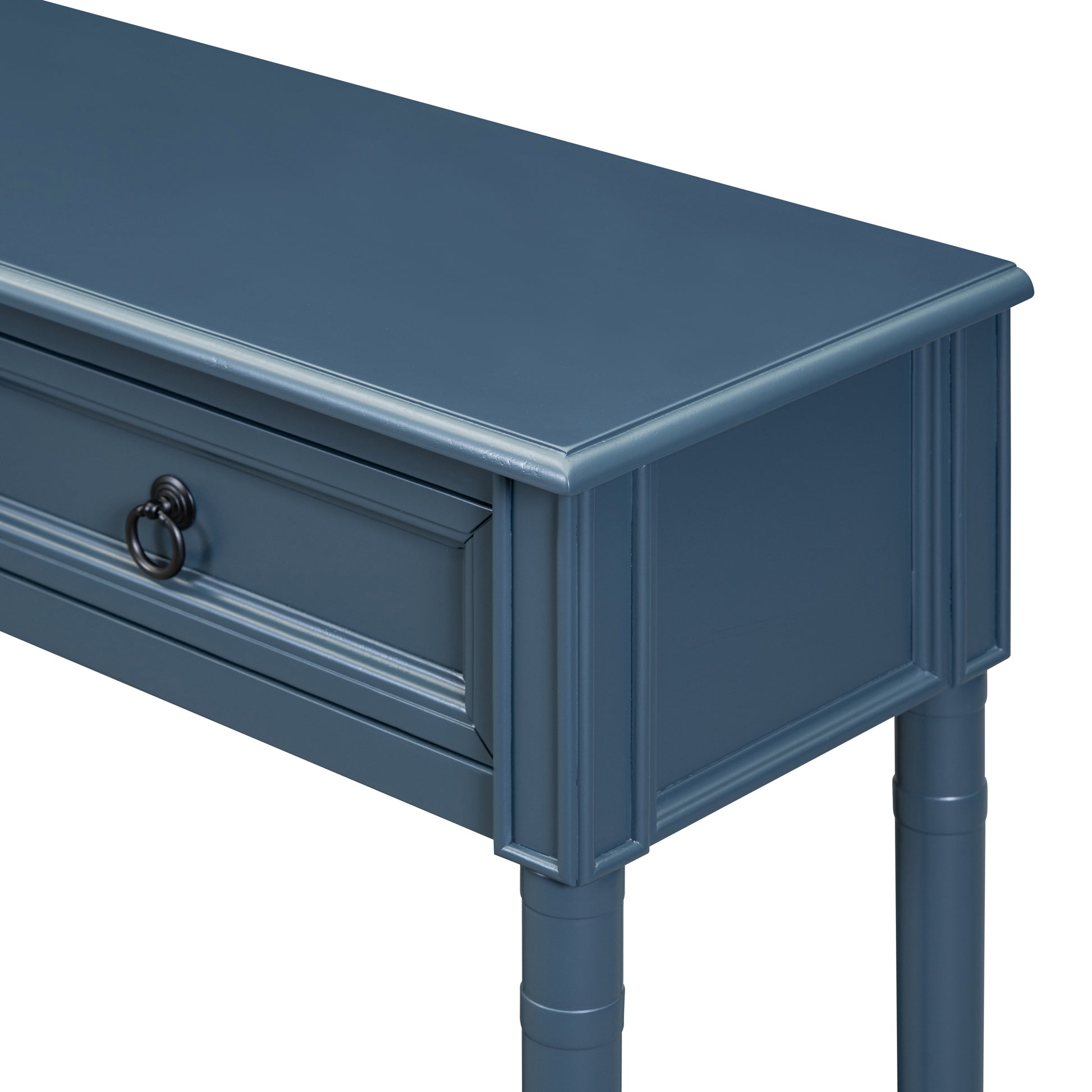 Console Table Sofa Table With Drawers For Entryway With Projecting Drawers And Long Shelf Antique Navy, Old Sku: Wf189574Aam Antique Navy Solid Wood Mdf