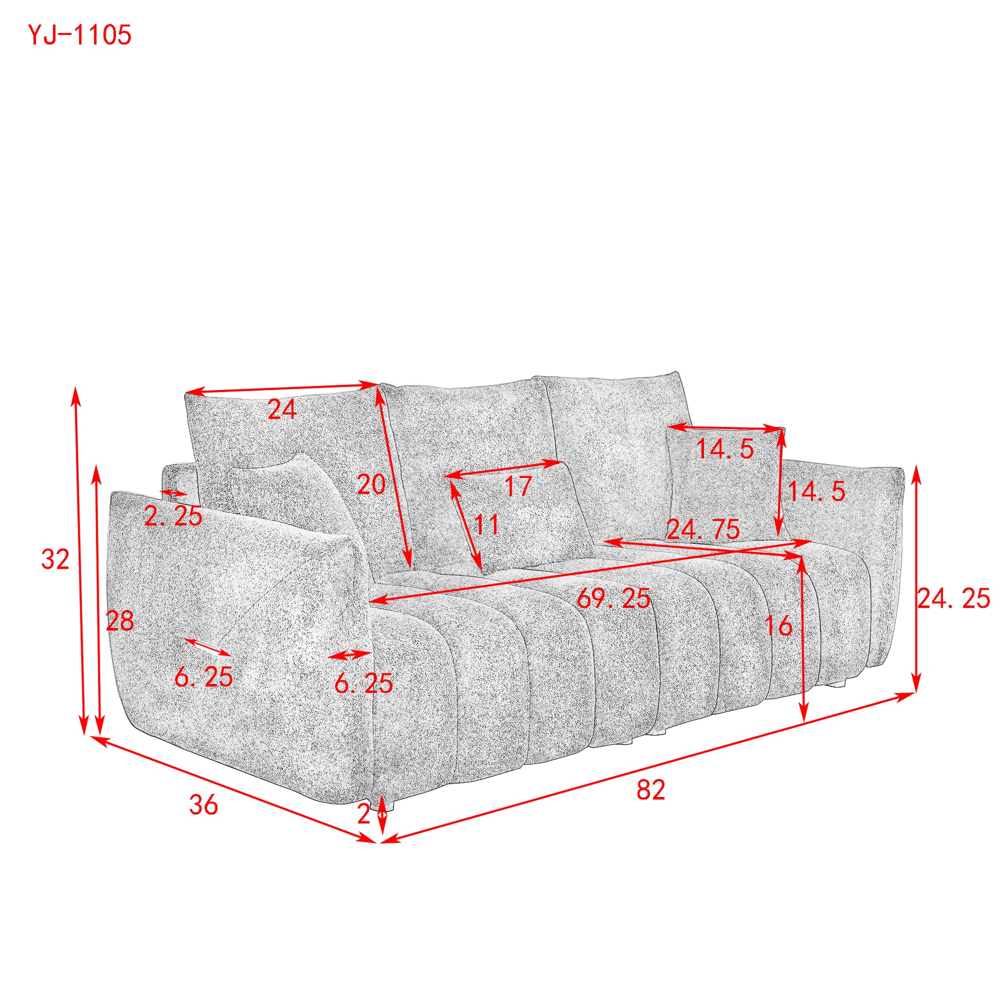 Video Mh 82" Premium Teddy Fabric Sofa With 3 Back Pillows And 3 Back Cushions Solid Wood Frame 3 Seater Sofa, Oversized Upholstered Chair For Living Room, Bedroom, Apartment And Office Beige Wood Primary Living Space Foam Wood 3 Seat