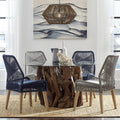 Grey And Weathered Wash Woven Back Side Chairs Set Of 2 Cushion Solid Grey Dining Room Foam Spot Clean Coastal Dining Chairs Mango Solid Back Woven Rope