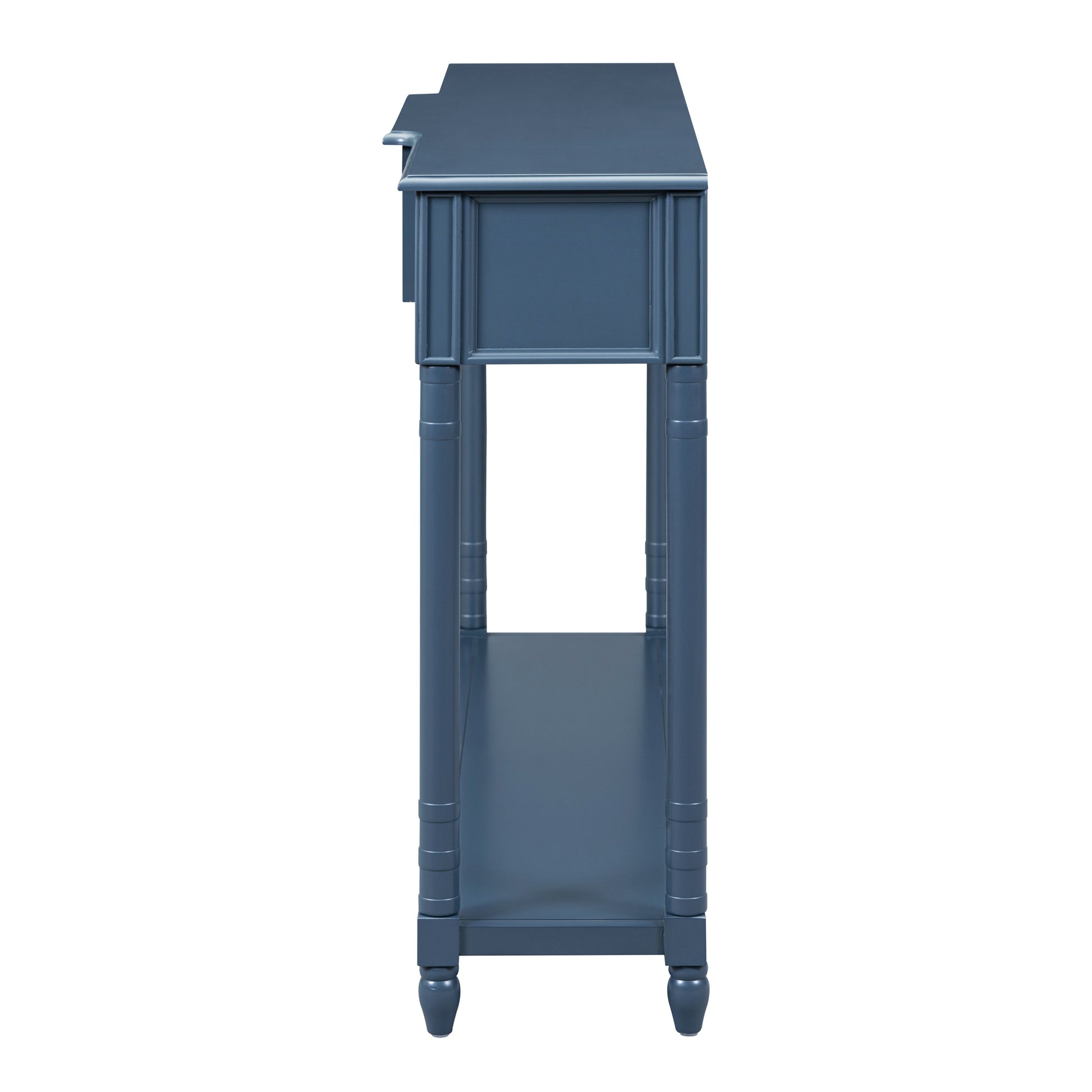 Console Table Sofa Table With Drawers For Entryway With Projecting Drawers And Long Shelf Antique Navy, Old Sku: Wf189574Aam Antique Navy Solid Wood Mdf