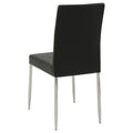 Black And Chrome Upholstered Dining Chairs Set Of 4 Solid Black Dining Room Foam Spot Clean Contemporary,Modern Side Chair Tufted Back Foam Faux Leather
