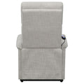 Beige Upholstered Power Lift Recliner With Wired Remote Beige Polyester Power Remote Wood Primary Living Space Medium Firm Cushion Back Contemporary,Modern Flared Arms Foam Fabric