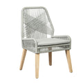 Grey And Weathered Wash Woven Back Side Chairs Set Of 2 Cushion Solid Grey Dining Room Foam Spot Clean Coastal Dining Chairs Mango Solid Back Woven Rope
