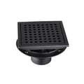 6 Inch Grid Shower Floor Drain Matte Black Stainless Steel