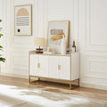 Modern Kitchen Buffet Storage Cabinet Cupboard White Gloss With Metal Legs For Living Room Kitchen Golden White Foam Mdf