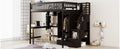 Full Size Loft Bed With Bookshelf,Drawers,Desk,And Wardrobe Espresso Full Espresso Solid Wood