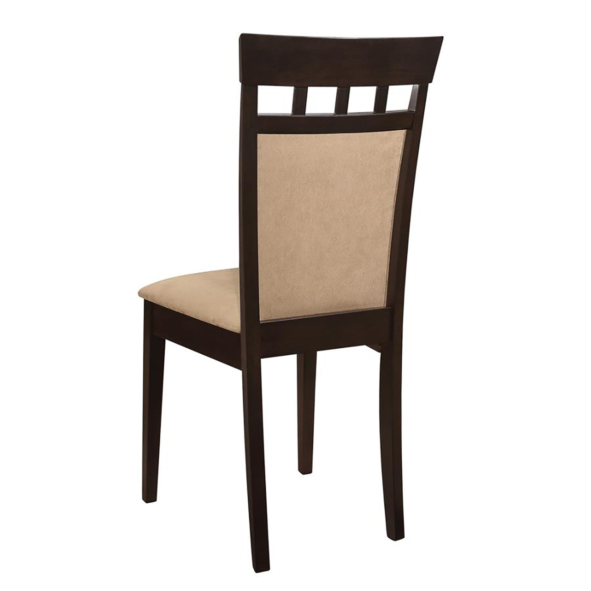 Beige And Cappuccino Upholstered Side Chairs Set Of 2 Solid Beige Brown Dining Room Spot Clean Transitional Side Chair Rubberwood Solid Back Foam Microfiber