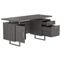 Weathered Grey 2 Drawer Floating Top Office Desk Grey Gray Computer Desk Office Contemporary,Modern Rectangular Drawers Computer Tables Wood Sled