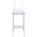 Clear And Chrome Bar Stools Set Of 2 Solid Clear Dining Room Wipe Clean Rectangular Contemporary,Modern Bar Stools Solid Back Acrylic