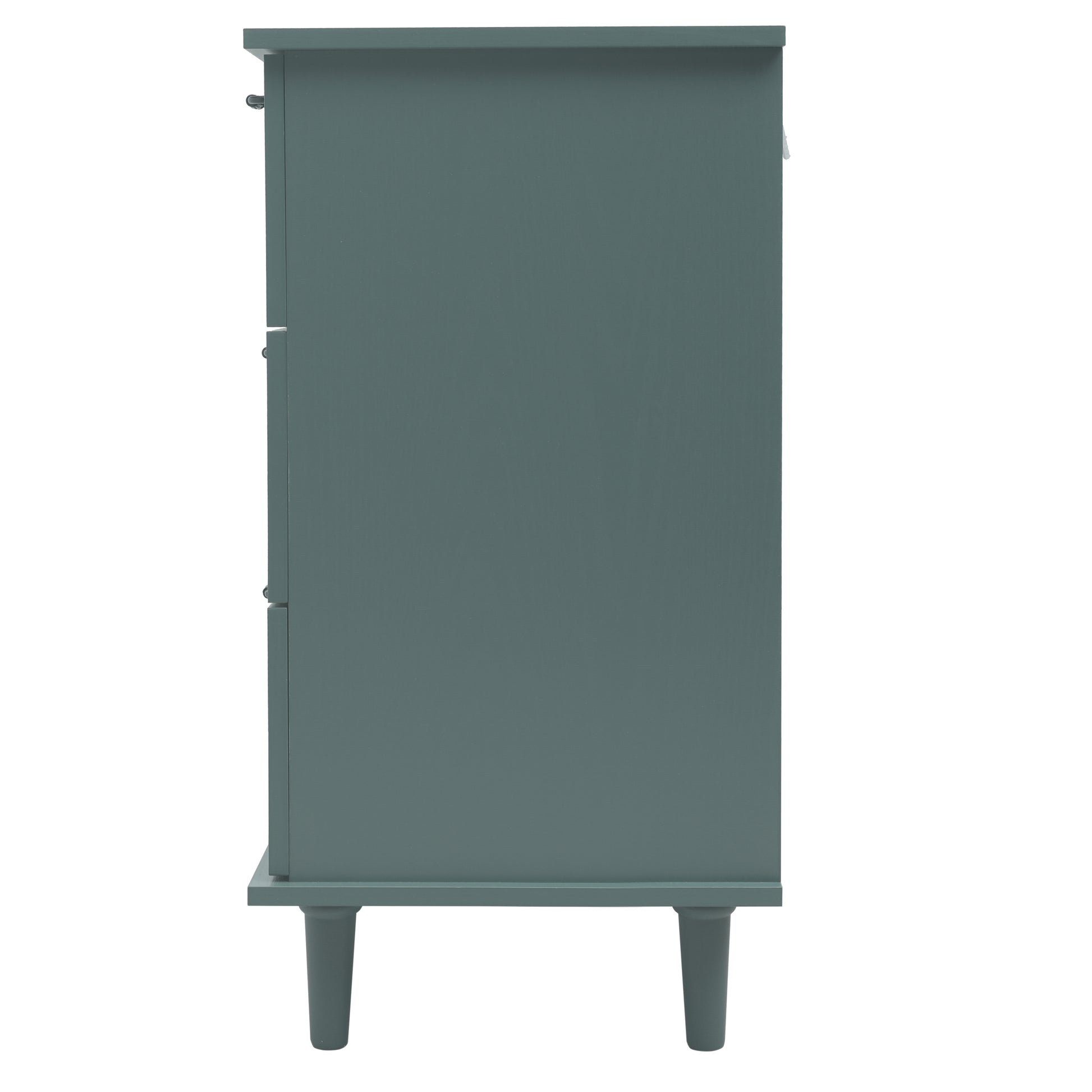 7 Drawer Cabinet, American Furniture, Suitable For Bedroom, Living Room, Study Dark Green Particle Board