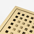 6 Inch Grid Shower Floor Drain Brushed Gold Stainless Steel