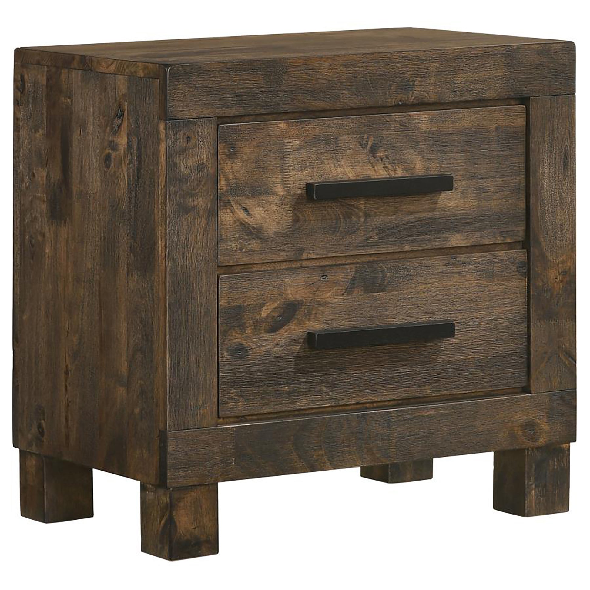 Rustic Golden Brown 2 Drawer Nightstand Brown Brown 2 Drawers Bedroom Drawer Storage Farmhouse,Rustic Rubberwood Dovetail Joints Wood