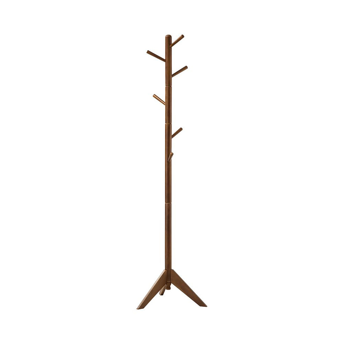 Walnut 6 Hook Coat Rack Walnut Brown Primary Living Space Contemporary,Modern Rubberwood Wood