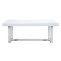 Paxley Dining Table, White High Gloss Finish Dn01610 White Mdf