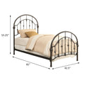 Dark Bronze Metal Twin Bed Box Spring Required Twin Bronze Metal Bedroom Traditional Bed Frame Metal