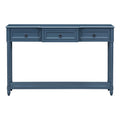 Console Table Sofa Table With Drawers For Entryway With Projecting Drawers And Long Shelf Antique Navy, Old Sku: Wf189574Aam Antique Navy Solid Wood Mdf