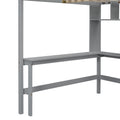 Full Size Loft Bed With Bookshelf,Drawers,Desk,And Wardrobe Gray Full Gray Solid Wood