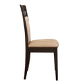 Beige And Cappuccino Upholstered Side Chairs Set Of 2 Solid Beige Brown Dining Room Spot Clean Transitional Side Chair Rubberwood Solid Back Foam Microfiber