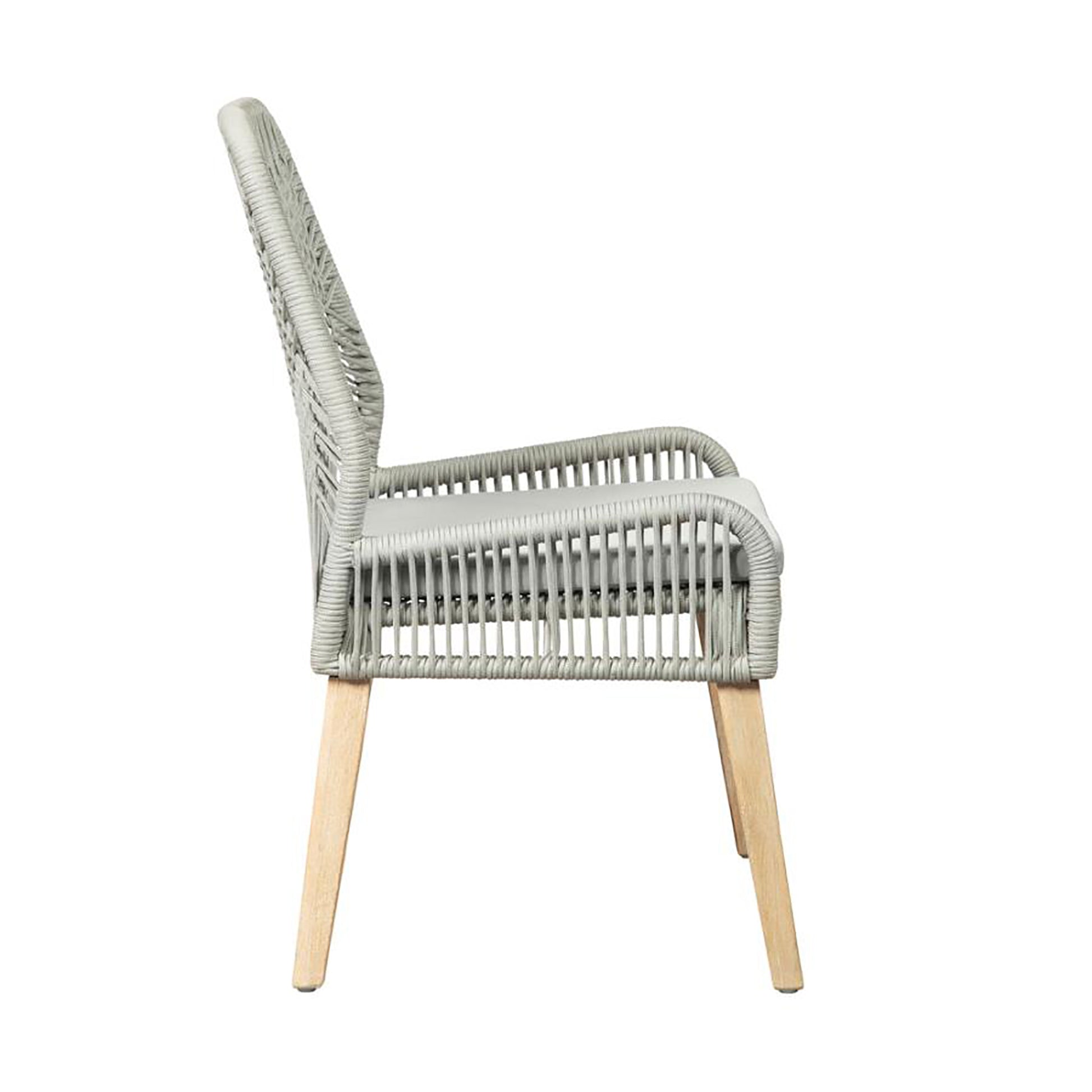Grey And Weathered Wash Woven Back Side Chairs Set Of 2 Cushion Solid Grey Dining Room Foam Spot Clean Coastal Dining Chairs Mango Solid Back Woven Rope