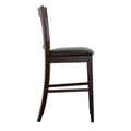 Black And Espresso Upholstered Counter Height Stools Set Of 2 Solid Black Espresso Dining Room Foam Spot Clean Transitional Bar Stools Rubberwood Open Back Foam Faux Leather