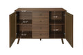 2 Door 4 Drawer Cabinet, Suitable For Bedroom, Living Room, Study Walnut Particle Board