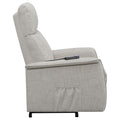 Beige Upholstered Power Lift Recliner With Wired Remote Beige Polyester Power Remote Wood Primary Living Space Medium Firm Cushion Back Contemporary,Modern Flared Arms Foam Fabric