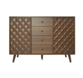 2 Door 4 Drawer Cabinet, Suitable For Bedroom, Living Room, Study Walnut Particle Board