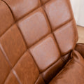 Bonded Leather Armchair, Modern Accent Chair High Back, Living Room Chairs With Metal Legs And Soft Padded, Sofa Chairs For Home Office,Bedroom,Dining Room Brown 1Pc Brown Bonded Leather