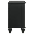 Black 3 Drawer Nightstand With Pull Out Tray Black 3 Drawers Bedroom Drawer Storage Coastal Rubberwood Felt Lined Drawers Black Wood