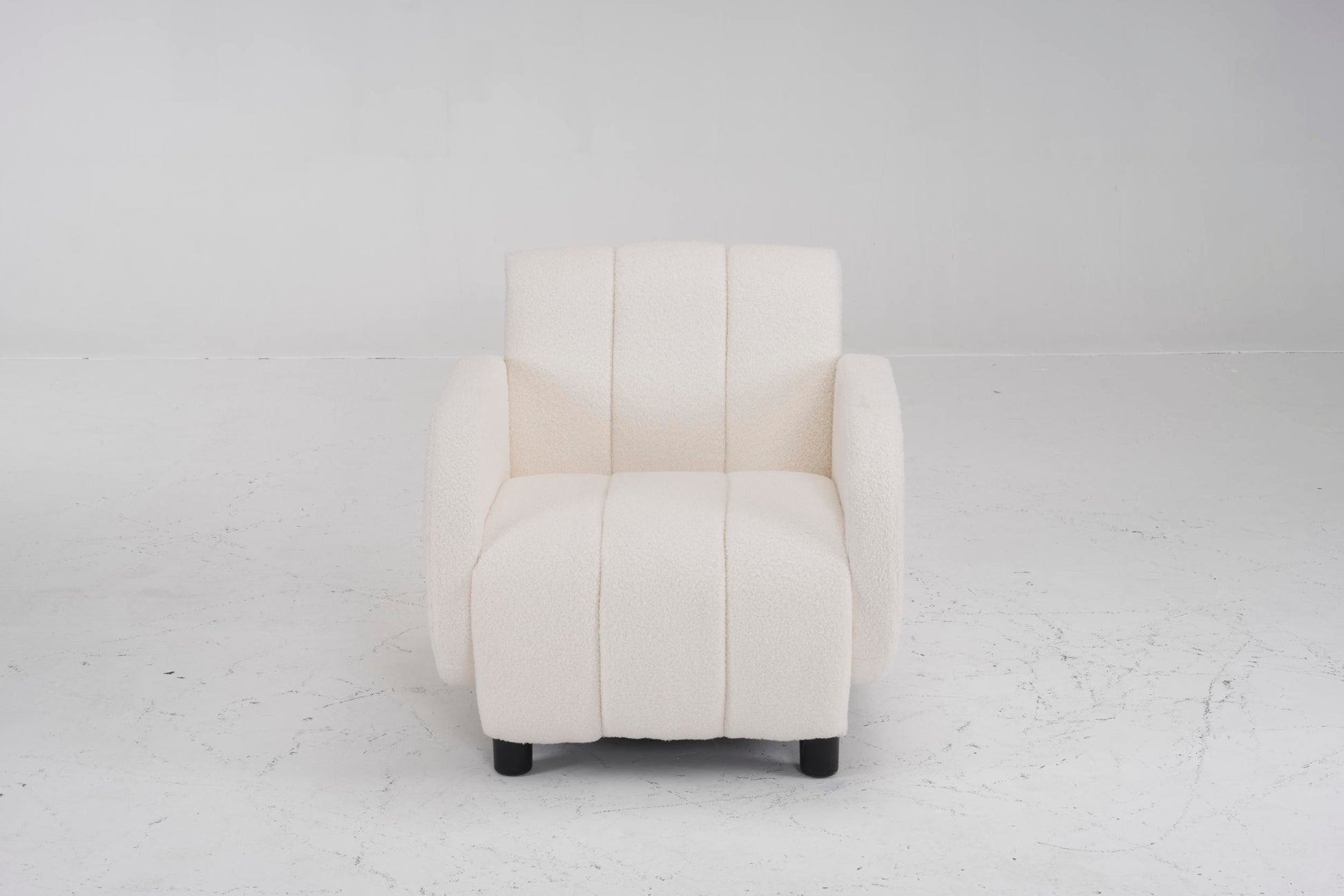 Modern Fabric Upholstered Armchair With Upholstered Reading Chair, Single Sofa, Living Room, Bedroom, Bed, Office Lounge Club Chair, Teddy Velvet White Aluminum