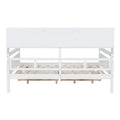 Full Size Daybed, Wood Slat Support, With Bedside Shelf And Two Drawers, White White Solid Wood Mdf