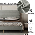 King Bed Frame With Headboard,Sturdy Platform Bed With Wooden Slats Support,No Box Spring,Mattress Foundation,Easy Assembly Light Grey Wood