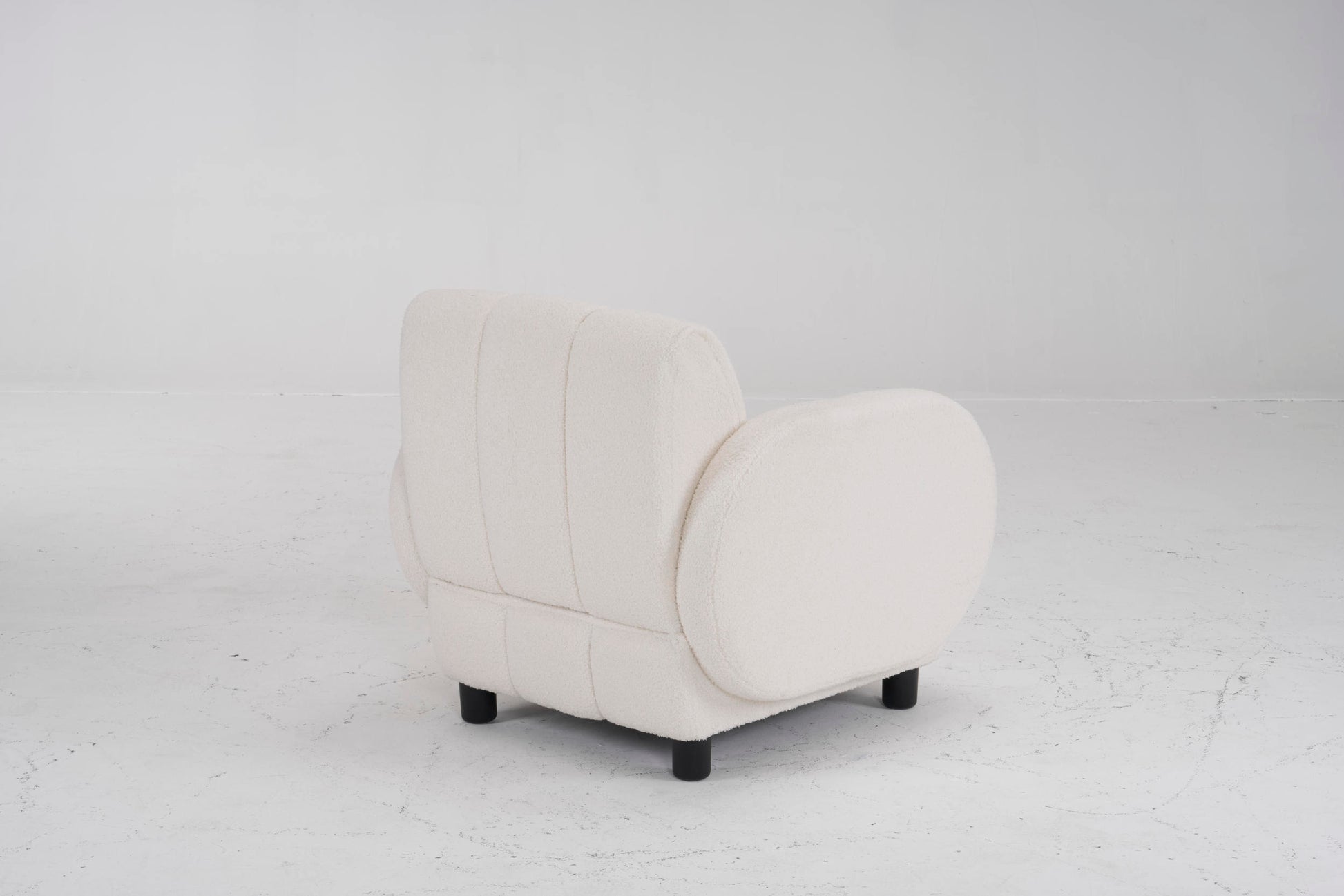 Modern Fabric Upholstered Armchair With Upholstered Reading Chair, Single Sofa, Living Room, Bedroom, Bed, Office Lounge Club Chair, Teddy Velvet White Aluminum