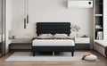 Queen Bed Frame With Headboard,Sturdy Platform Bed With Wooden Slats Support,No Box Spring,Mattress Foundation,Easy Assembly Dark Grey Dark Grey Wood