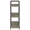 Grey Driftwood And Gunmetal 3 Tier Bookcase 3 Grey Gray Standard Vertical Office Open Back Wood Farmhouse,Rustic Wood