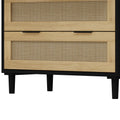 3 Drawers Rattan Storage Cabinet Rattan Drawer,For Bedroom,Living Room,Dining Room,Hallways,Black Black Mdf