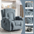 Power Lift Recliner Chair Recliners For Elderly With Heat And Massage Recliner Chair For Living Room With Infinite Position And Side Pocket,Usb Charge Port Blue Blue Power Push Button Soft Heavy Duty Cotton Wood Metal